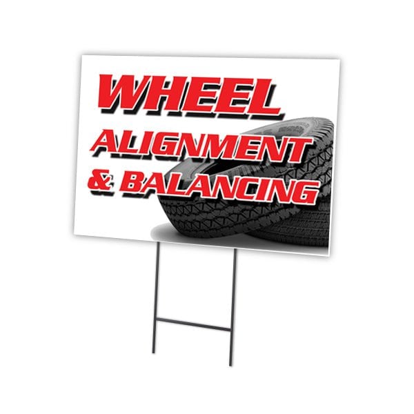 Wheel Alignment & Bala Yard & Stake outdoor plastic coroplast window, C-2436 Wheel Alignment & Bala